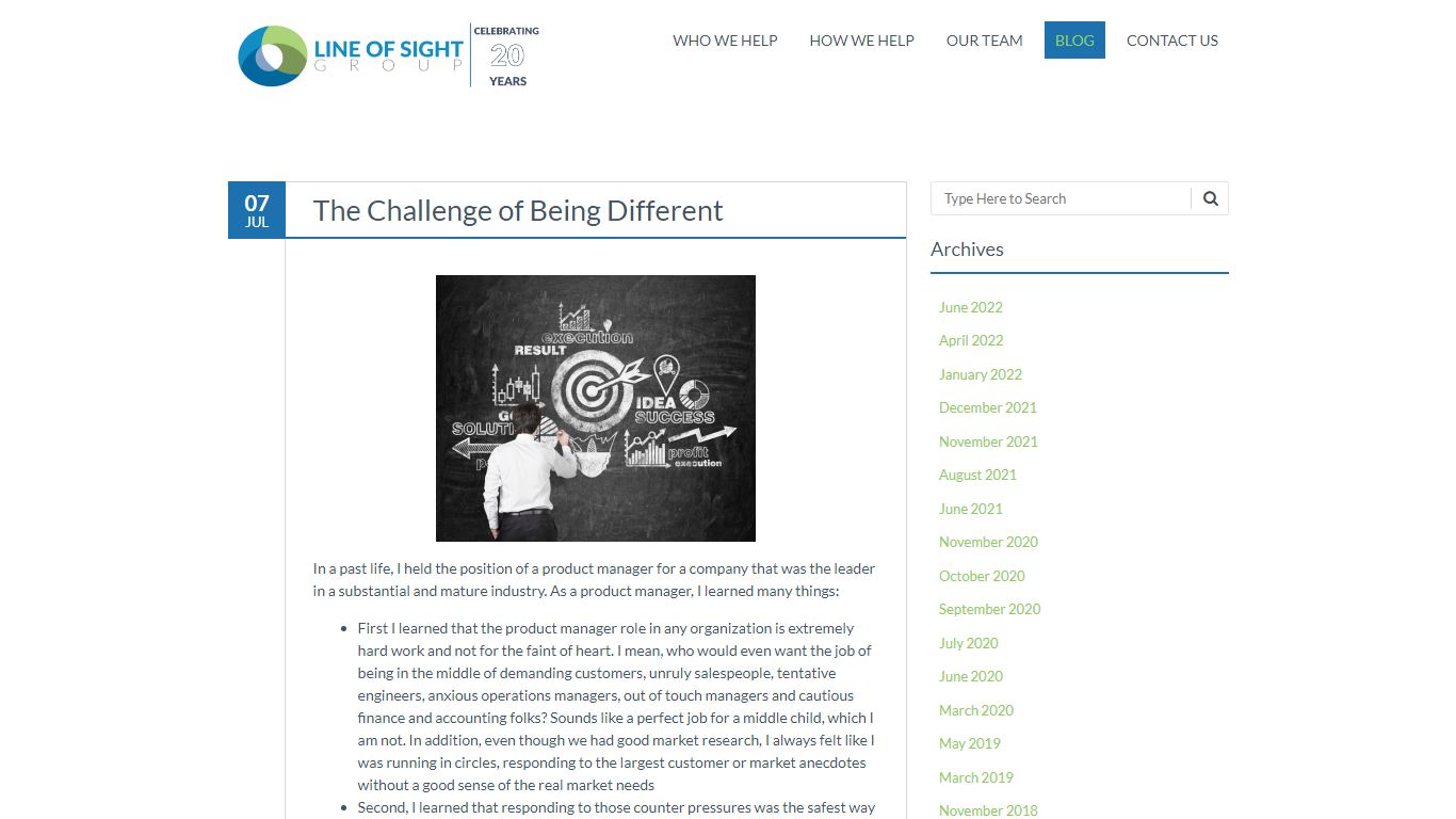 The Challenge of Being Different | LINE OF SIGHT GROUP